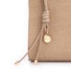 Bolsa De Ombro Couro Nobuck Croco/Couro Bege - imagem 8