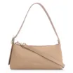 Bolsa De Ombro Couro Nobuck Croco/Couro Bege - imagem 1