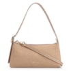 Bolsa De Ombro Couro Nobuck Croco/Couro Bege - imagem 1