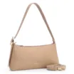 Bolsa De Ombro Couro Nobuck Croco/Couro Bege - imagem 3