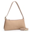 Bolsa De Ombro Couro Nobuck Croco/Couro Bege - imagem 3