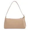 Bolsa De Ombro Couro Nobuck Croco/Couro Bege - imagem 4