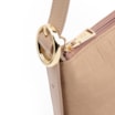 Bolsa De Ombro Couro Nobuck Croco/Couro Bege - imagem 6