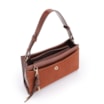 Bolsa De Ombro Couro Nobuck Croco/Couro Marrom - imagem 5