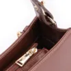 Bolsa De Ombro Couro Nobuck Croco/Couro Marrom - imagem 6