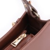 Bolsa De Ombro Couro Nobuck Croco/Couro Marrom - imagem 6