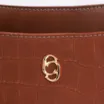 Bolsa De Ombro Couro Nobuck Croco/Couro Marrom - imagem 7