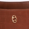Bolsa De Ombro Couro Nobuck Croco/Couro Marrom - imagem 7