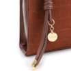 Bolsa De Ombro Couro Nobuck Croco/Couro Marrom - imagem 8