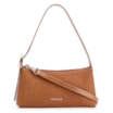 Bolsa De Ombro Couro Nobuck Croco/Couro Marrom Claro - imagem 1