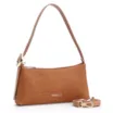 Bolsa De Ombro Couro Nobuck Croco/Couro Marrom Claro - imagem 3