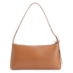 Bolsa De Ombro Couro Nobuck Croco/Couro Marrom Claro - imagem 4