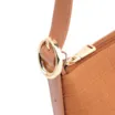 Bolsa De Ombro Couro Nobuck Croco/Couro Marrom Claro - imagem 6