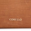 Bolsa De Ombro Couro Nobuck Croco/Couro Marrom Claro - imagem 7
