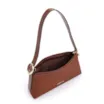 Bolsa De Ombro Couro Nobuck Croco/Couro Marrom Escuro - imagem 4