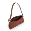 Bolsa De Ombro Couro Nobuck Croco/Couro Marrom Escuro - imagem 4