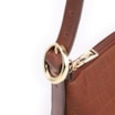 Bolsa De Ombro Couro Nobuck Croco/Couro Marrom Escuro - imagem 5