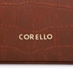 Bolsa De Ombro Couro Nobuck Croco/Couro Marrom Escuro - imagem 6