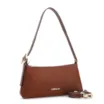 Bolsa De Ombro Couro Nobuck Croco/Couro Marrom Escuro - imagem 2