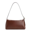 Bolsa De Ombro Couro Nobuck Croco/Couro Marrom Escuro - imagem 3