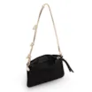  Bolsa De Ombro Couro Nobuck Preto/Alt Dourado - imagem 5