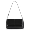 Bolsa De Ombro Couro Nobuck Preto/Verniz Preto - imagem 1