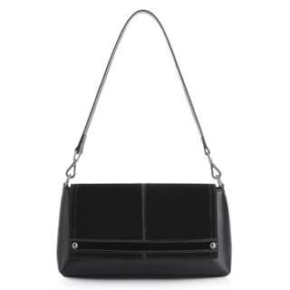 Couro Nobuck Preto/Verniz Preto