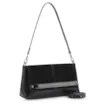 Bolsa De Ombro Couro Nobuck Preto/Verniz Preto - imagem 2