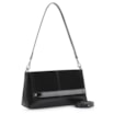 Bolsa De Ombro Couro Nobuck Preto/Verniz Preto - imagem 2