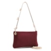  Bolsa De Ombro Couro Nobuck Vinho /Alt Dourado - imagem 3