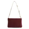  Bolsa De Ombro Couro Nobuck Vinho /Alt Dourado - imagem 4