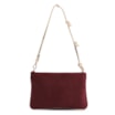  Bolsa De Ombro Couro Nobuck Vinho /Alt Dourado - imagem 4