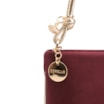  Bolsa De Ombro Couro Nobuck Vinho /Alt Dourado - imagem 7