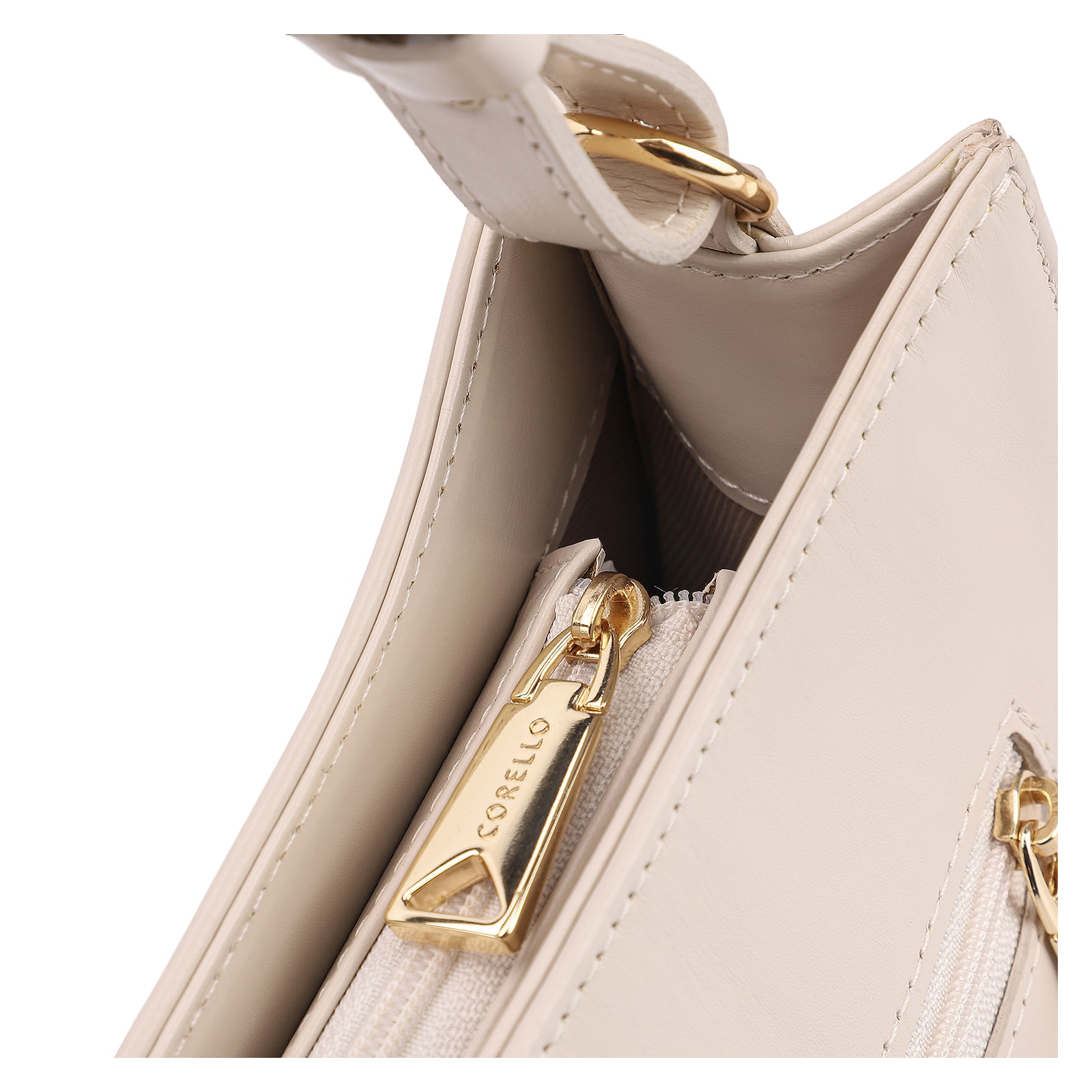 Bolsa De Ombro Couro Off White