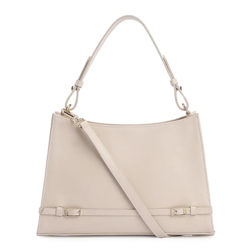 Bolsa De Ombro Couro Off White