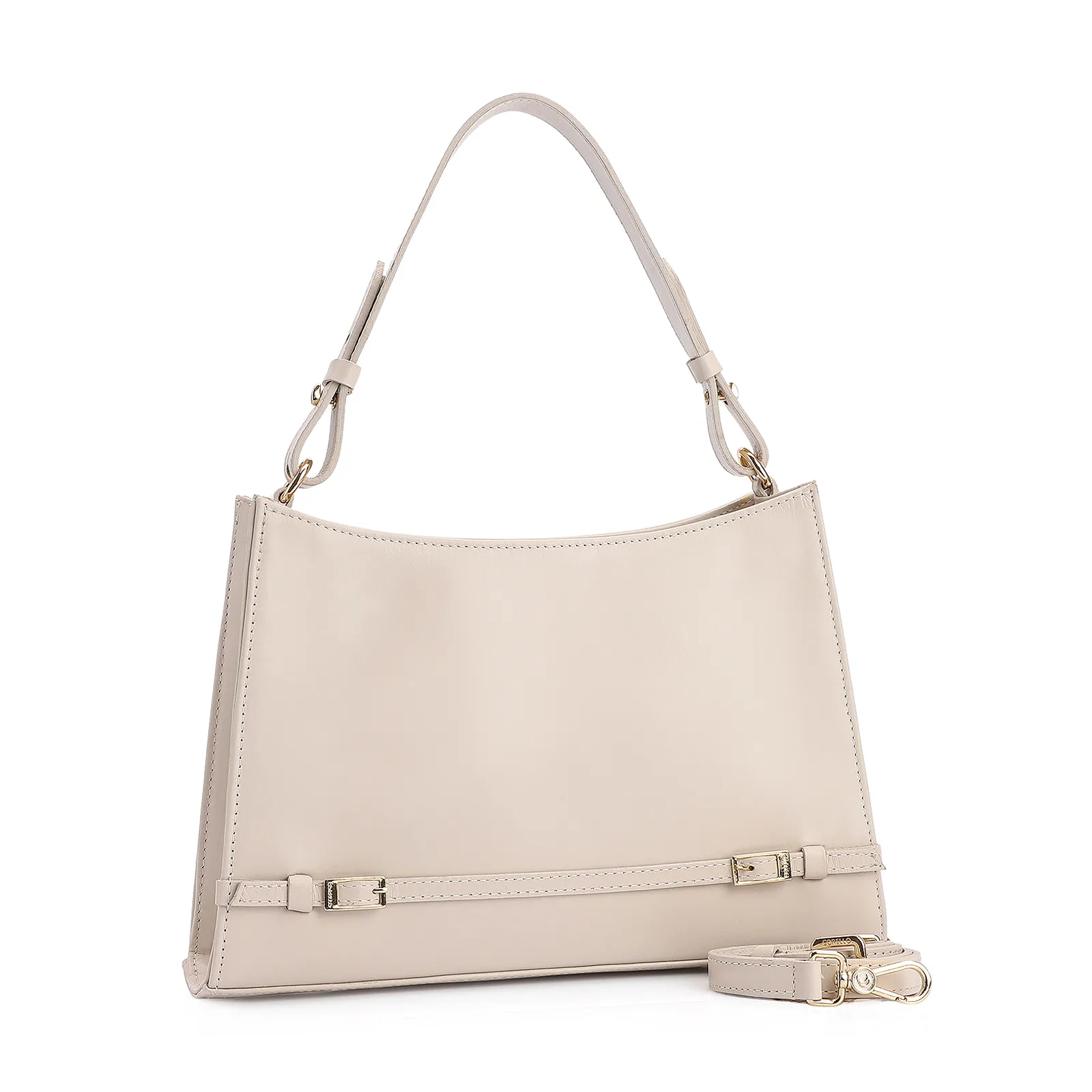 Bolsa De Ombro Couro Off White