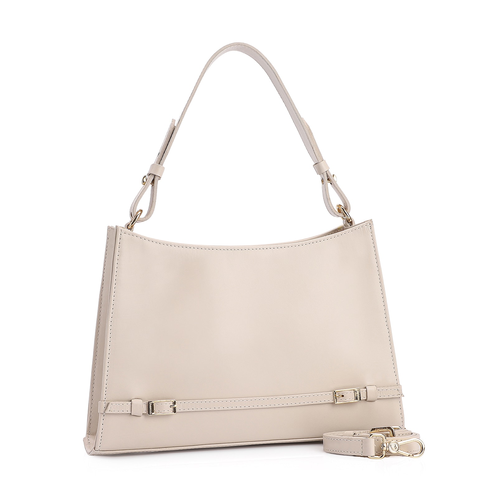Bolsa De Ombro Couro Off White