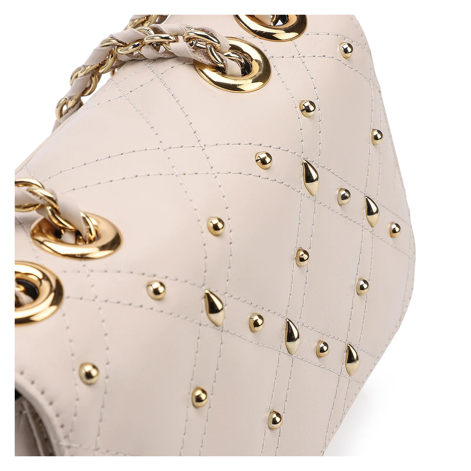 Bolsa De Ombro Couro Off White