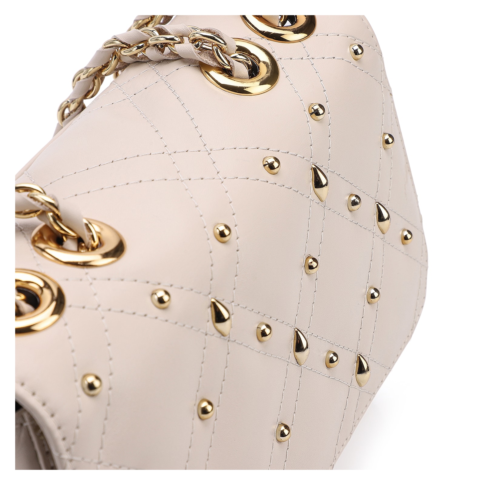 Bolsa De Ombro Couro Off White