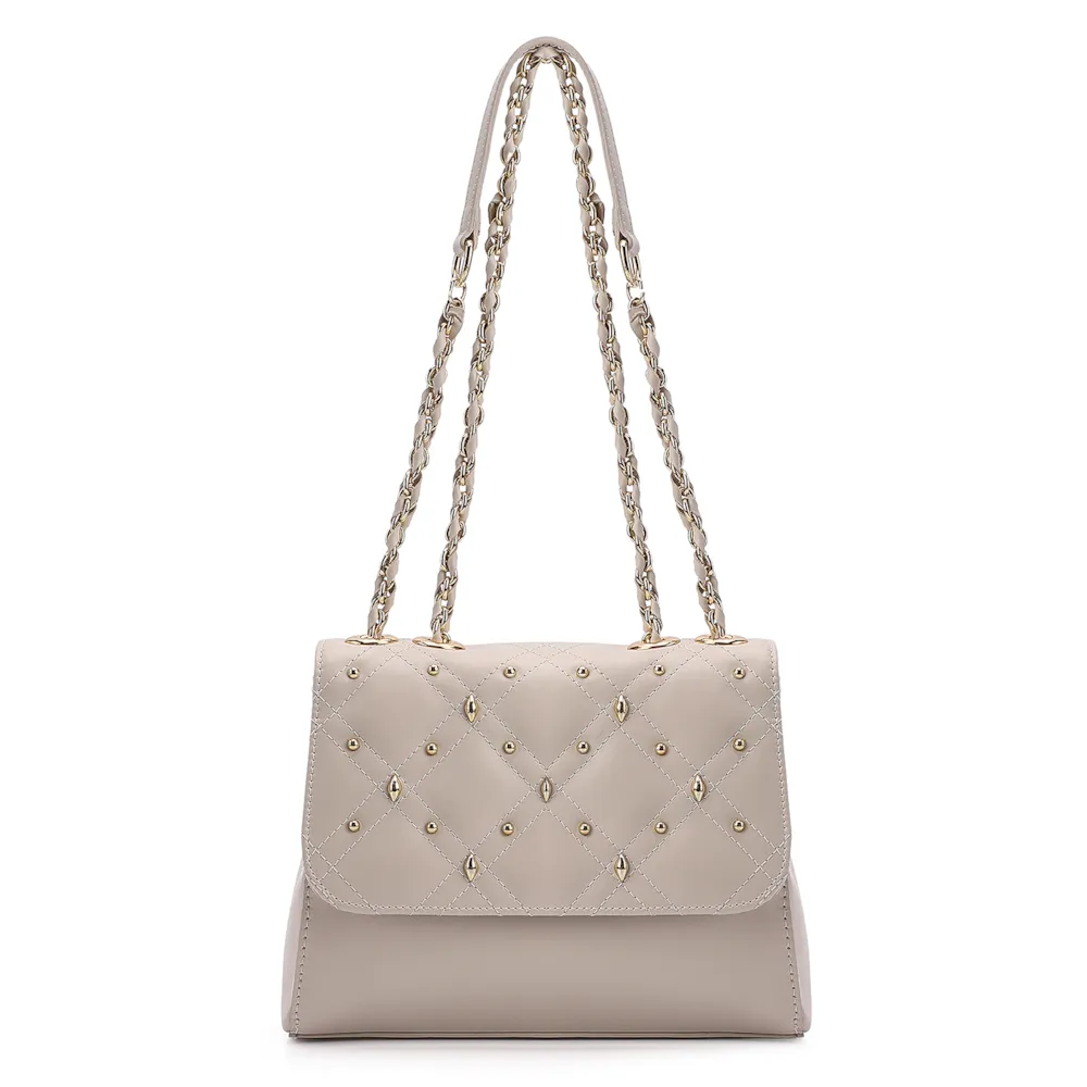 Bolsa De Ombro Couro Off White