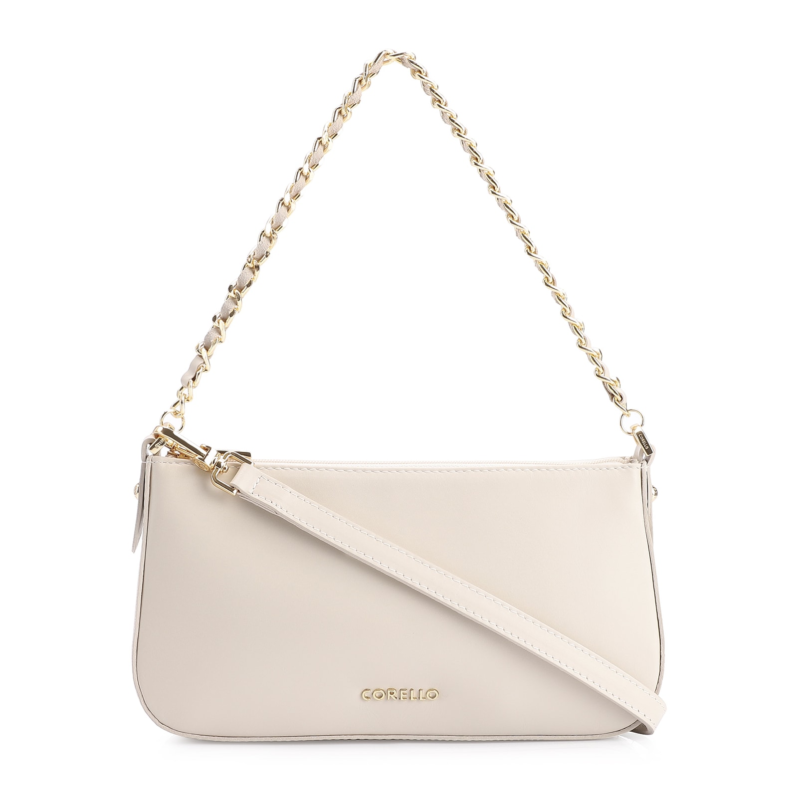 Bolsa De Ombro Couro Off White
