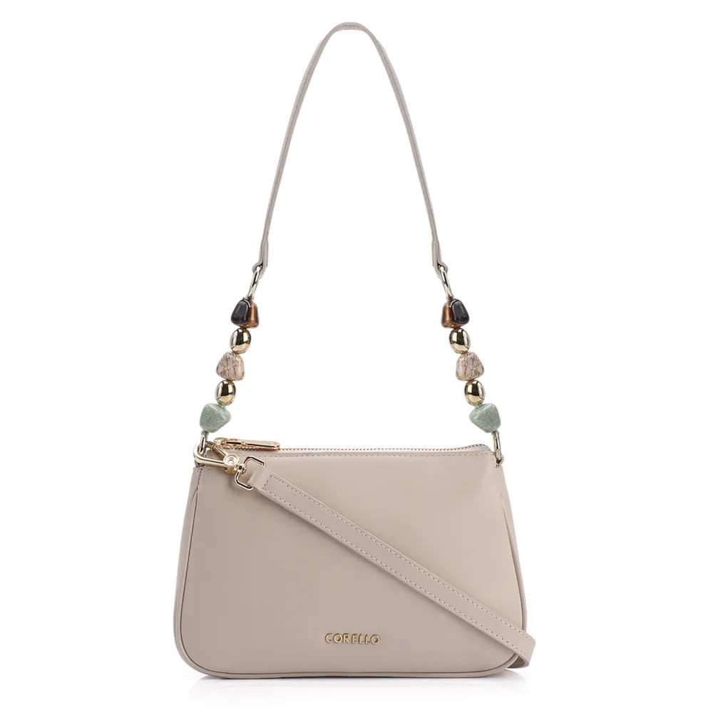Bolsa De Ombro Couro Off White