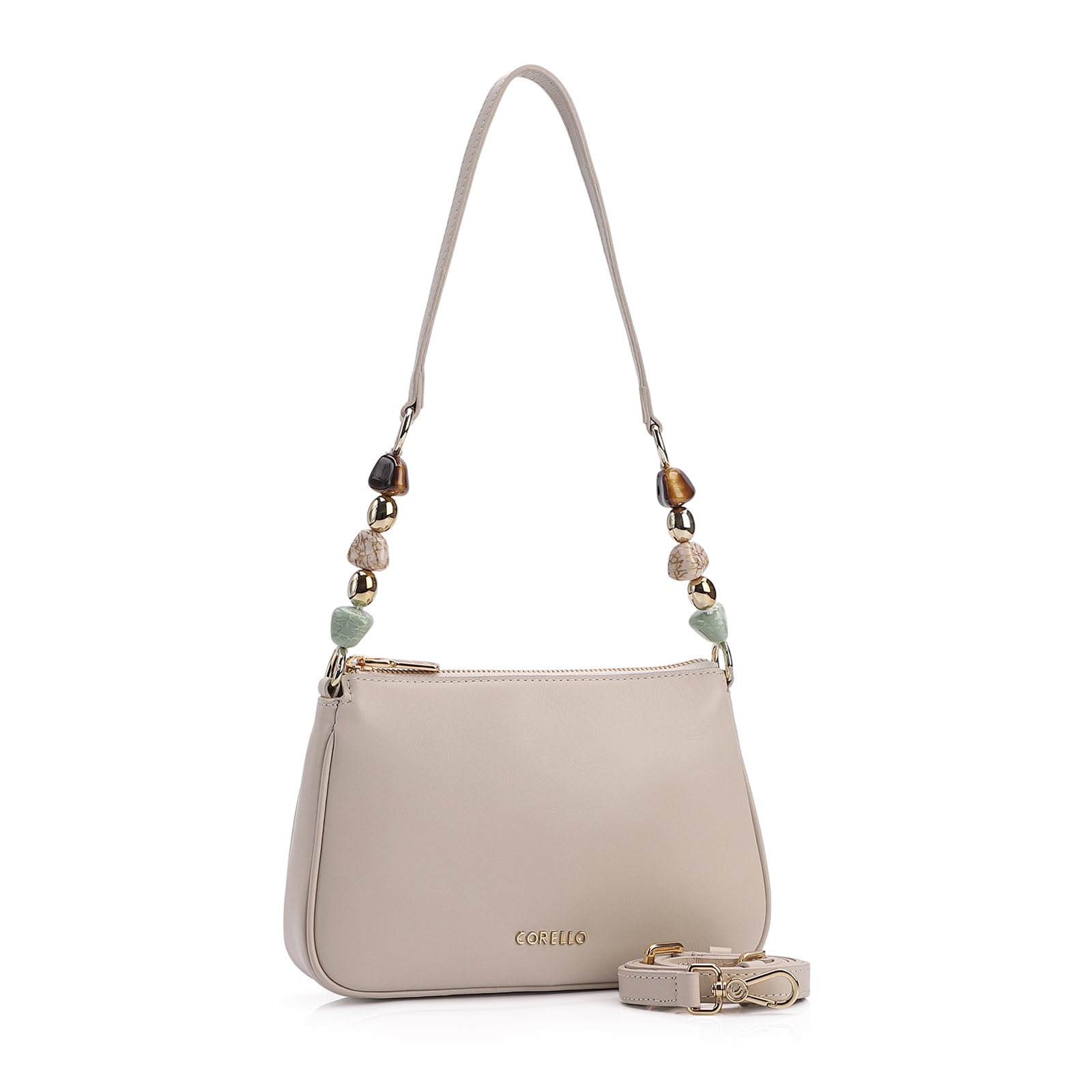 Bolsa De Ombro Couro Off White