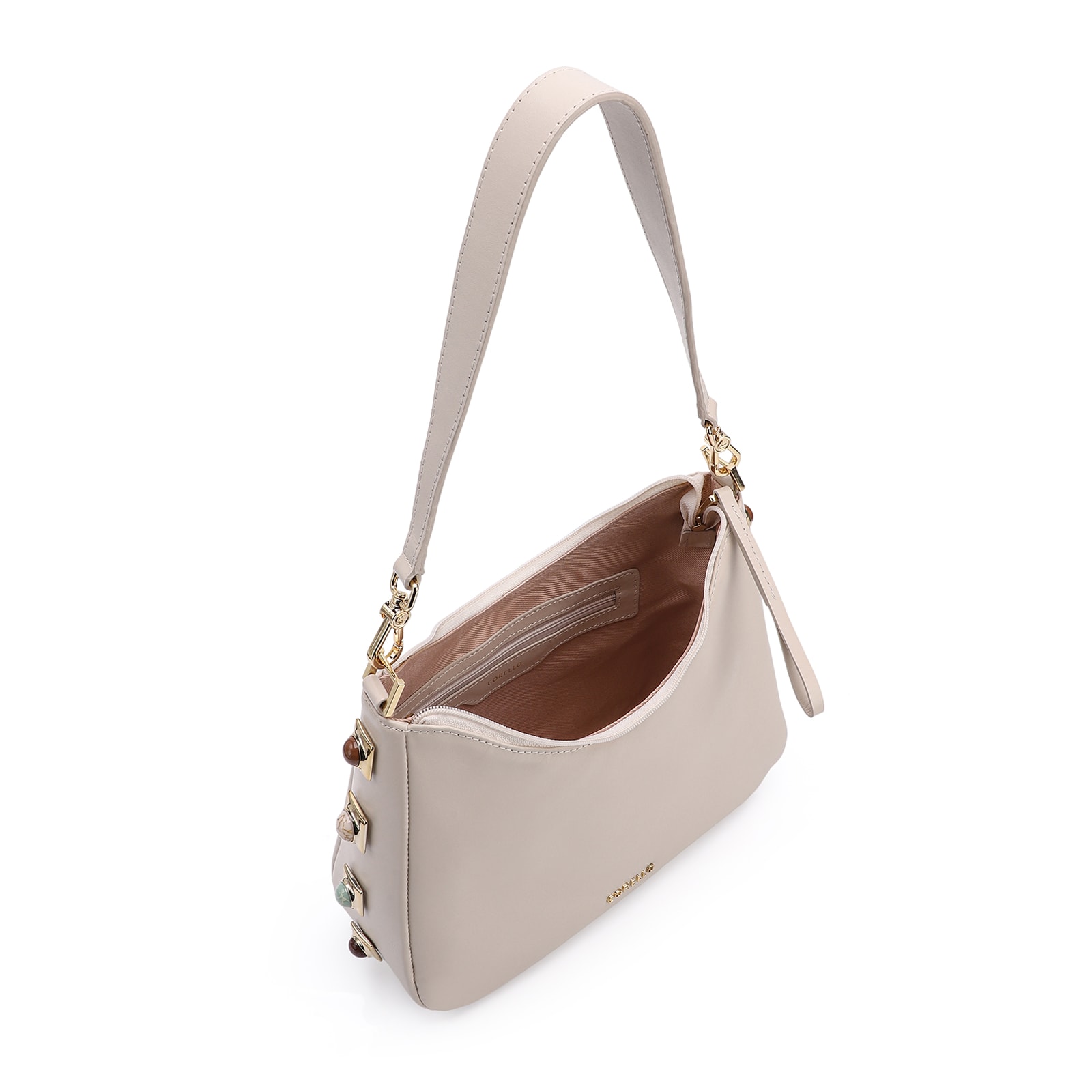 Bolsa De Ombro Couro Off White
