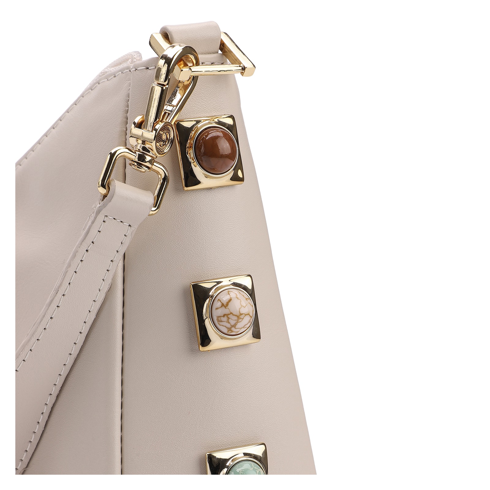Bolsa De Ombro Couro Off White