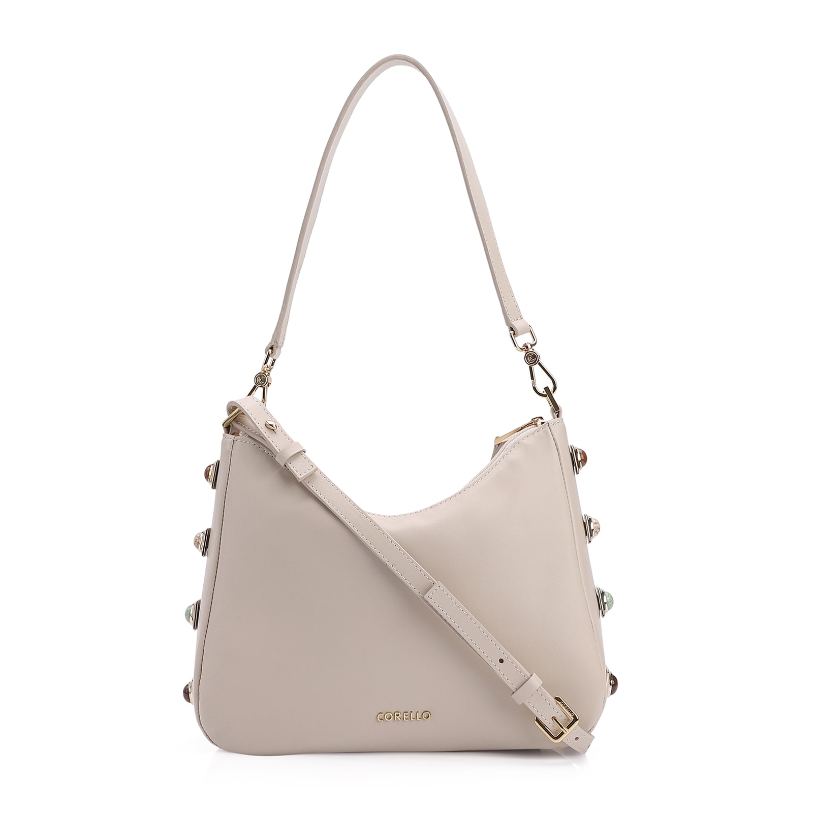 Bolsa De Ombro Couro Off White