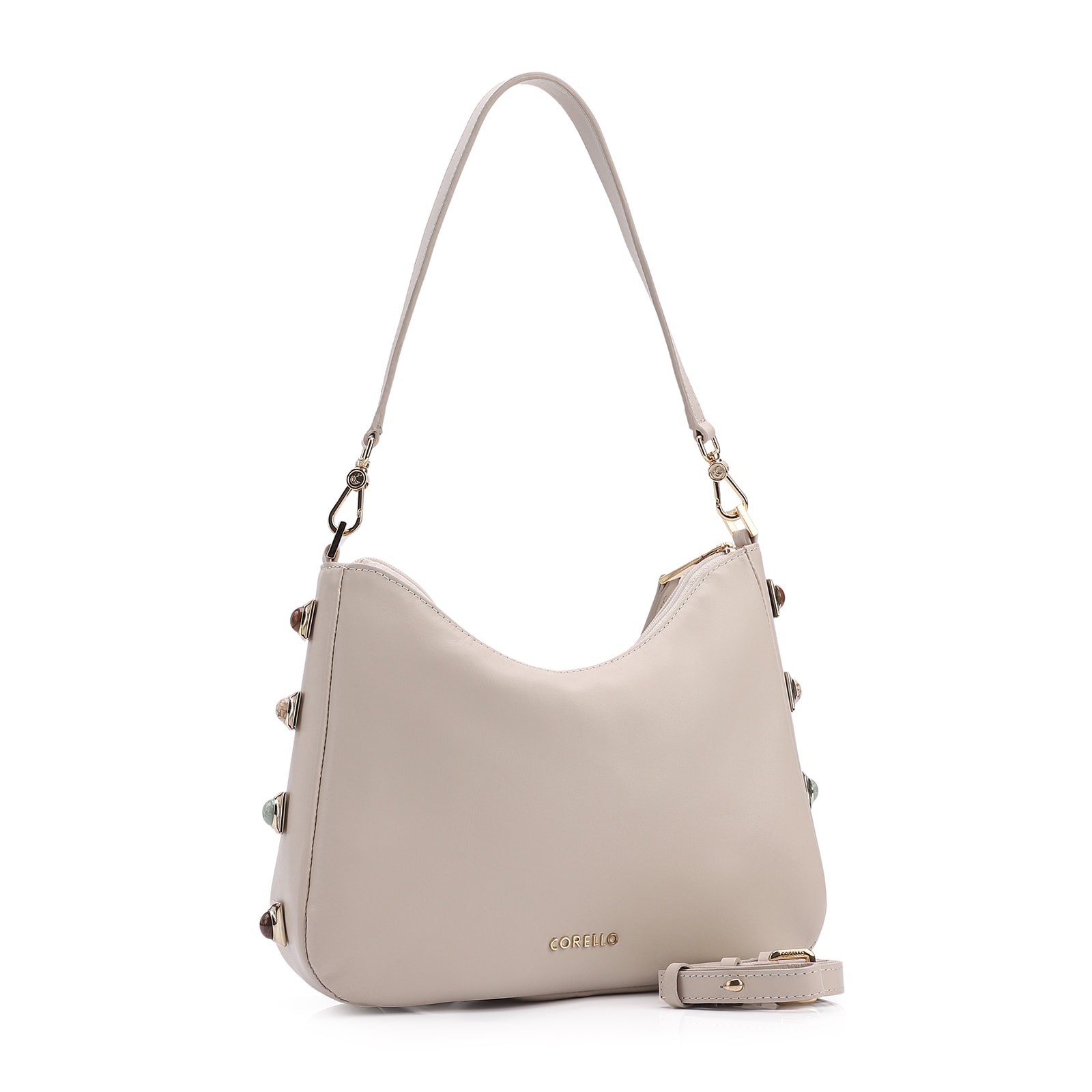 Bolsa De Ombro Couro Off White
