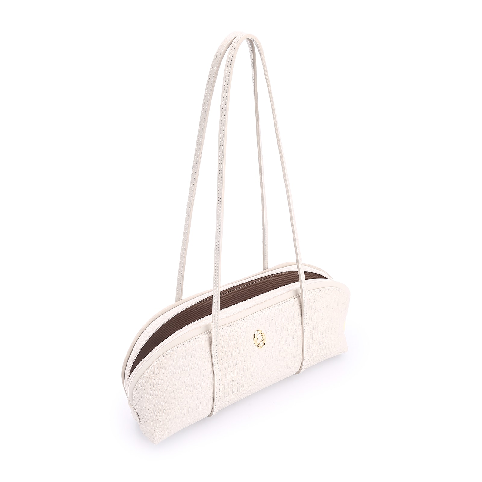 Bolsa De Ombro Couro Off White
