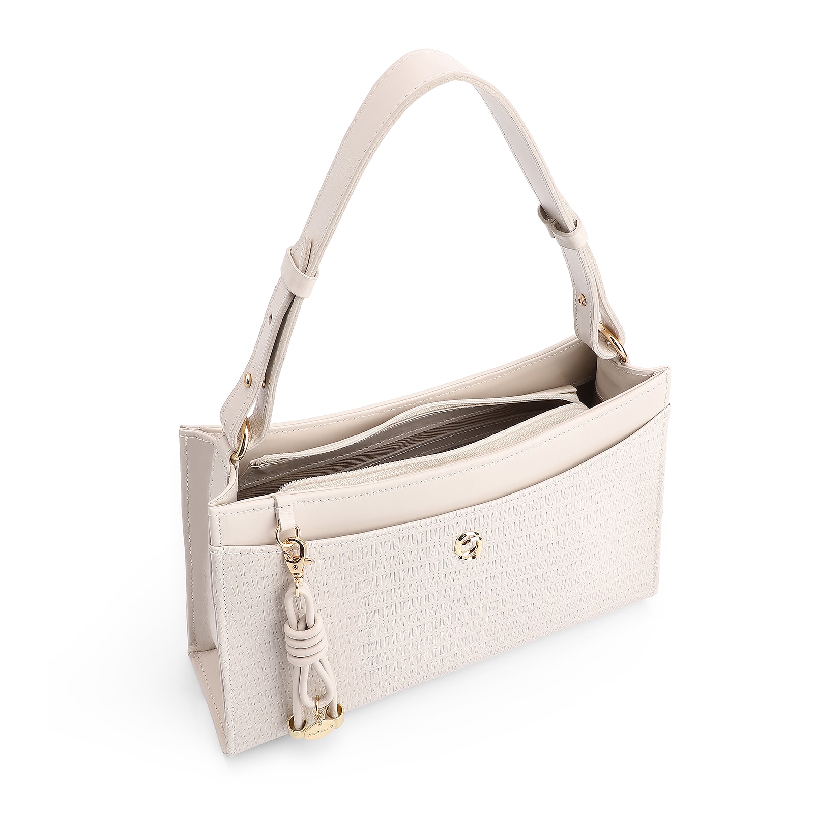 Bolsa De Ombro Couro Off White