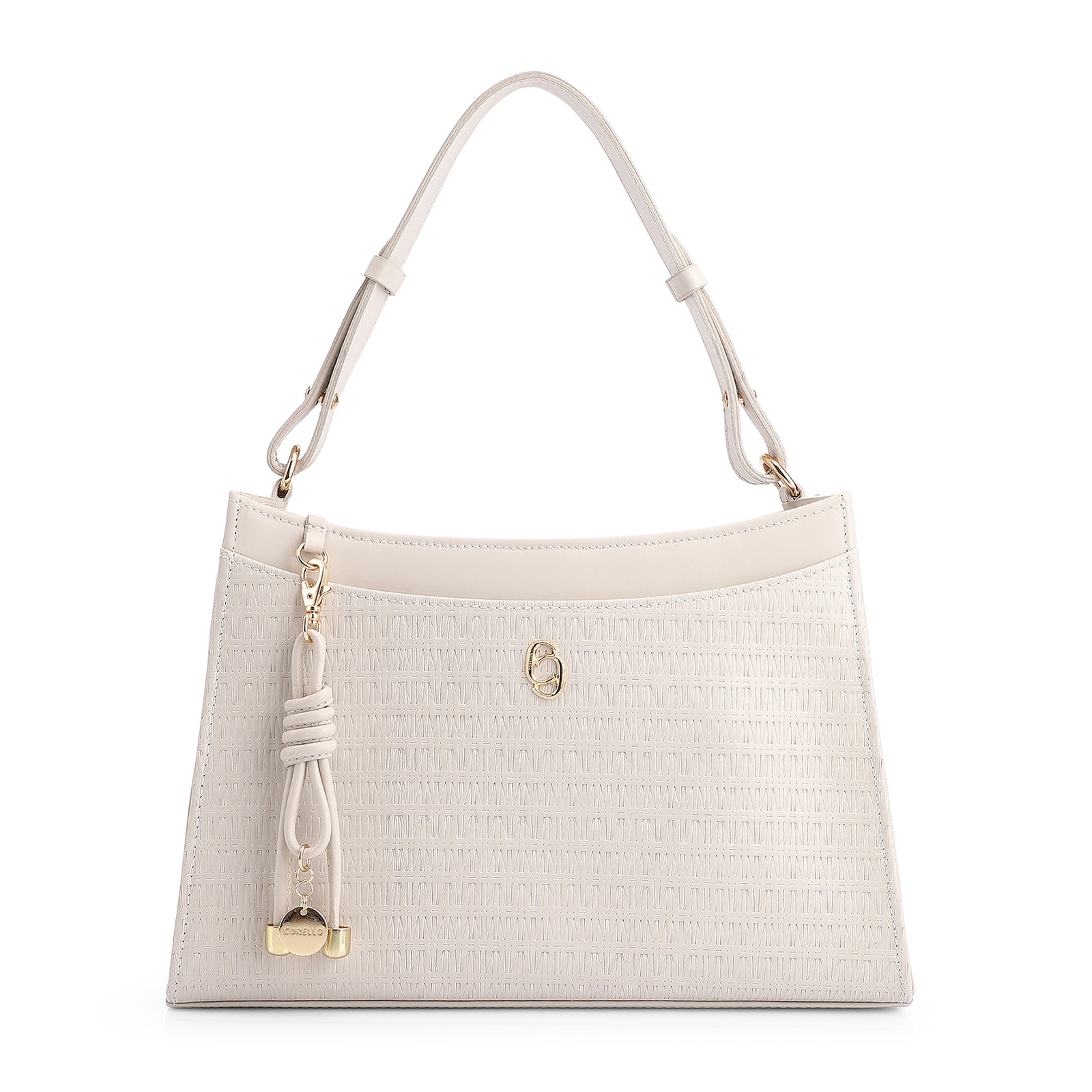 Bolsa De Ombro Couro Off White